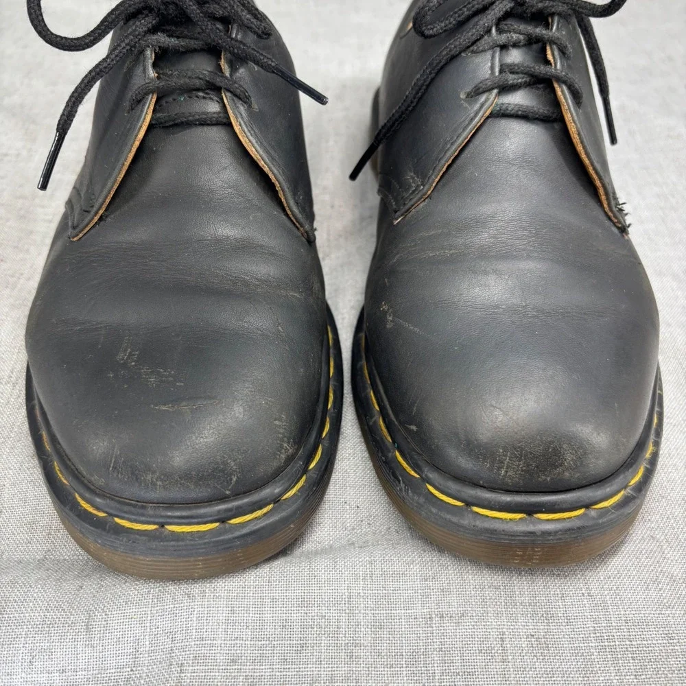Vintage Dr Martens 1461 MIE Black Leather Derby Shoes 3 Eye Men's UK 9 US 10